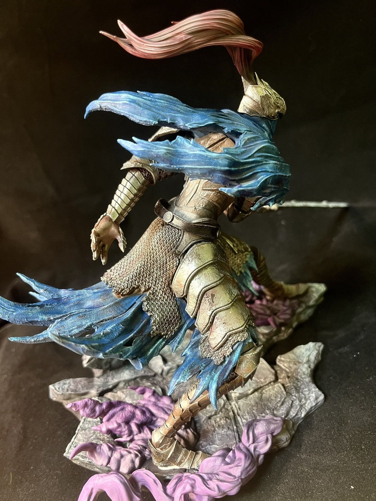 Azure Storm Bladeswoman - Hand-Painted Resin Collector Statue image 4