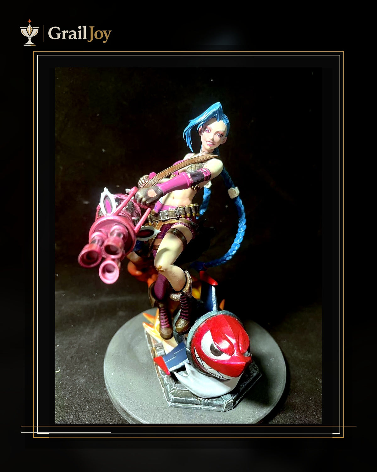 Crimson Arcane Gunner - Hand-Painted Resin Collector Statue - GrailJoy premium first image
