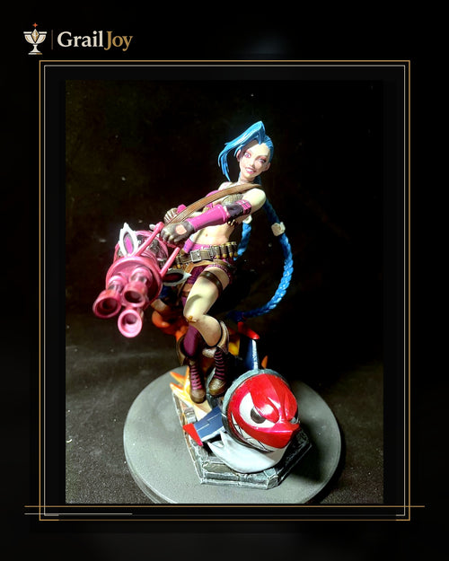 Crimson Arcane Gunner - Hand-Painted Resin Collector Statue - GrailJoy premium first image