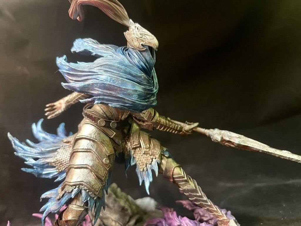 Azure Storm Bladeswoman - Hand-Painted Resin Collector Statue image 5