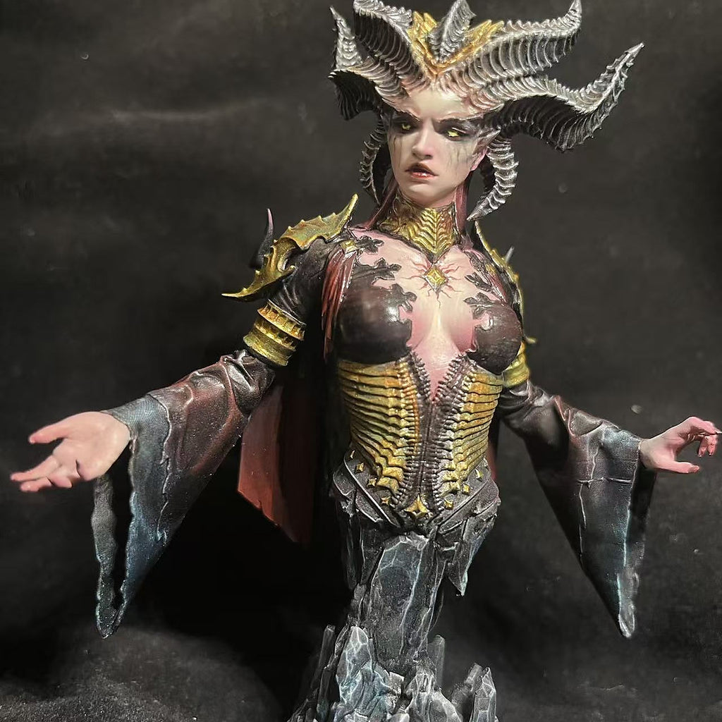 Horned Abyss Queen - Hand-Painted Resin Collector Statue