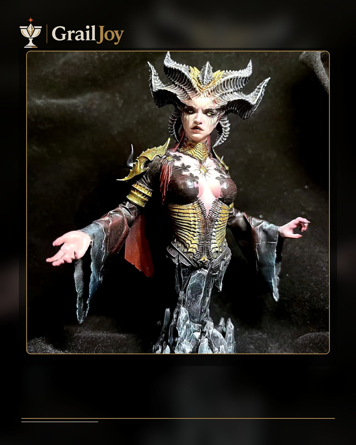 Horned Abyss Queen - Hand-Painted Resin Collector Statue branded first image